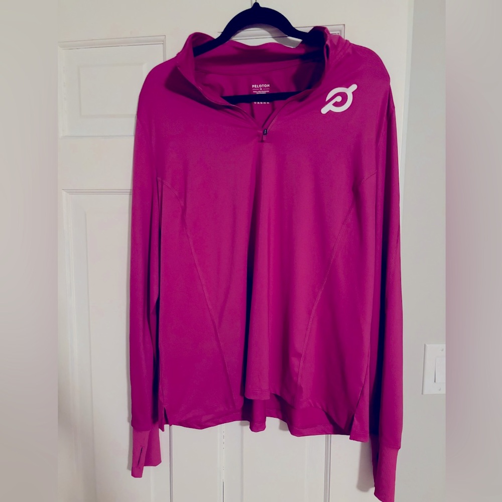 Peloton long sleeve athletic quarter zip magenta 1x